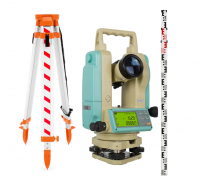 Комплект теодолит RGK T-02 с лазерным целеуказателем штатив рейка - 3 в 1