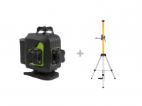 Лазерный уровень RGK PR-4D Green с зеленым лучом + RGK CG-2 - распорная штанга-штатив